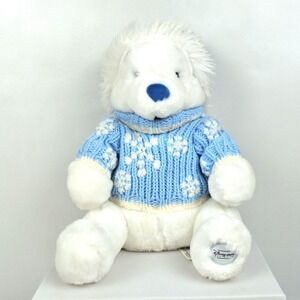 Disney Store Exclusive Winnie The Pooh Bear White Winter Plush Snowflake 12"